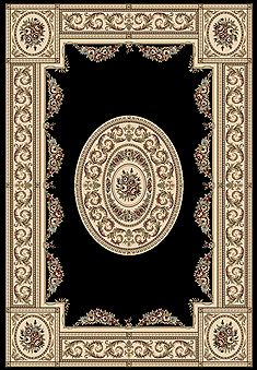 Dynamic ANCIENT GARDEN Black Runner 6 to 9 ft polypropylene Carpet 68757