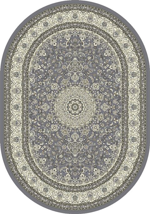 Dynamic ANCIENT GARDEN Grey Oval 4x6 ft polypropylene Carpet 68782