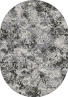 Dynamic ANCIENT GARDEN Grey Oval 3x5 ft polypropylene Carpet 68801