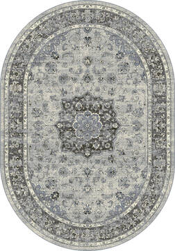 Dynamic ANCIENT GARDEN Grey Oval 3x5 ft  Carpet 68802