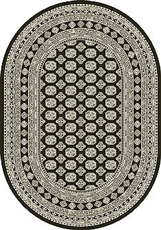 Dynamic ANCIENT GARDEN Grey Oval 5x8 ft  Carpet 68943