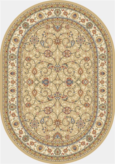 Dynamic ANCIENT GARDEN Yellow Oval 5x8 ft polypropylene Carpet 68952