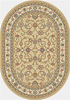 Dynamic ANCIENT GARDEN Yellow Oval 5x8 ft  Carpet 68952