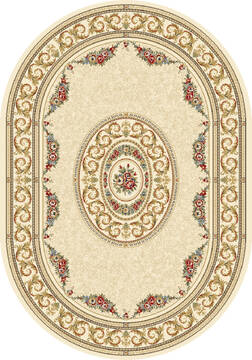 Dynamic ANCIENT GARDEN Beige Oval 5x8 ft  Carpet 68957