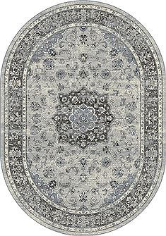 Dynamic ANCIENT GARDEN Grey Oval 5x8 ft  Carpet 68967