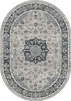Dynamic ANCIENT GARDEN Grey Oval 5x8 ft  Carpet 68968