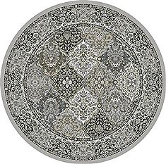 Dynamic ANCIENT GARDEN Grey Round 5'3" X 5'3" Area Rug ANR5570089696 801-69135