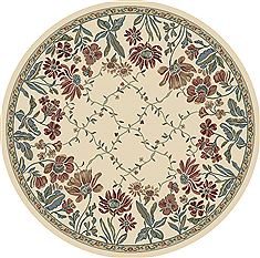 Dynamic ANCIENT GARDEN Beige Round 5'3" X 5'3" Area Rug ANR5570846464 801-69139