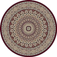 Dynamic ANCIENT GARDEN Red Round 5'3" X 5'3" Area Rug ANR5570901484 801-69140