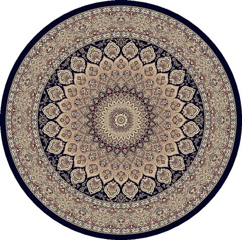 Dynamic ANCIENT GARDEN Blue Round 53 X 53 Area Rug ANR5570903484 801-69141 Image 0