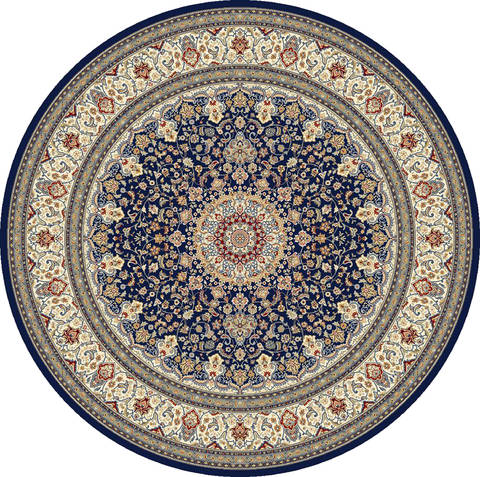 Dynamic ANCIENT GARDEN Blue Round 53 X 53 Area Rug ANR5571193434 801-69147 Image 0