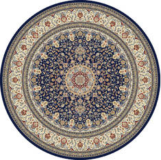 Dynamic ANCIENT GARDEN Blue Round 5'3" X 5'3" Area Rug ANR5571193434 801-69147