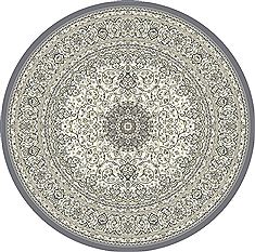 Dynamic ANCIENT GARDEN Grey Round 5'3" X 5'3" Area Rug ANR5571195666 801-69149