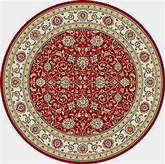 Dynamic ANCIENT GARDEN Red Round 5'3" X 5'3" Area Rug ANR5571201464 801-69153