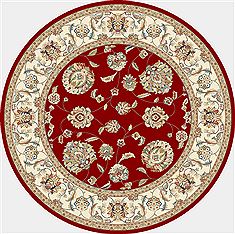 Dynamic ANCIENT GARDEN Red Round 5'3" X 5'3" Area Rug ANR5573651464 801-69160