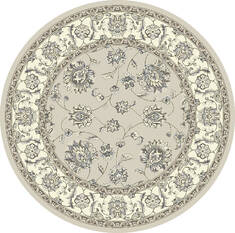 Dynamic ANCIENT GARDEN Grey Round 5'3" X 5'3" Area Rug ANR5573659666 801-69166