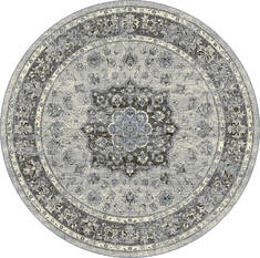 Dynamic ANCIENT GARDEN Grey Round 5'3" X 5'3" Area Rug ANR5575599656 801-69169