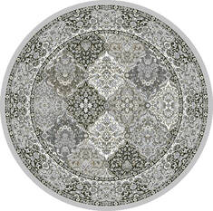 Dynamic ANCIENT GARDEN Grey Round 7 to 8 ft  Carpet 69172