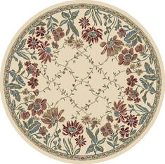 Dynamic ANCIENT GARDEN Beige Round 7 to 8 ft  Carpet 69176