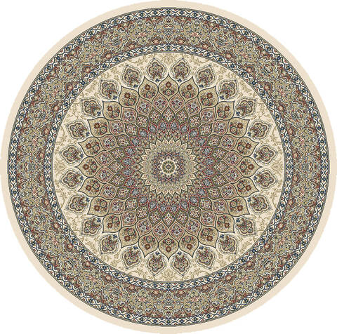Dynamic ANCIENT GARDEN Beige Round 710 X 710 Area Rug ANR8570906484 801-69179 Image 0