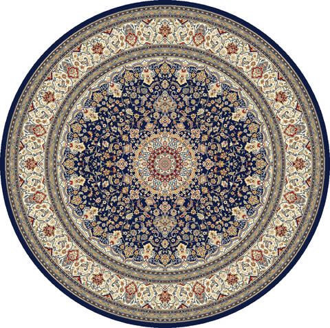 Dynamic ANCIENT GARDEN Blue Round 710 X 710 Area Rug ANR8571193434 801-69184 Image 0