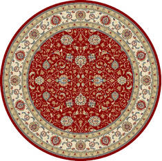 Dynamic ANCIENT GARDEN Red Round 7'10" X 7'10" Area Rug ANR8571201464 801-69190