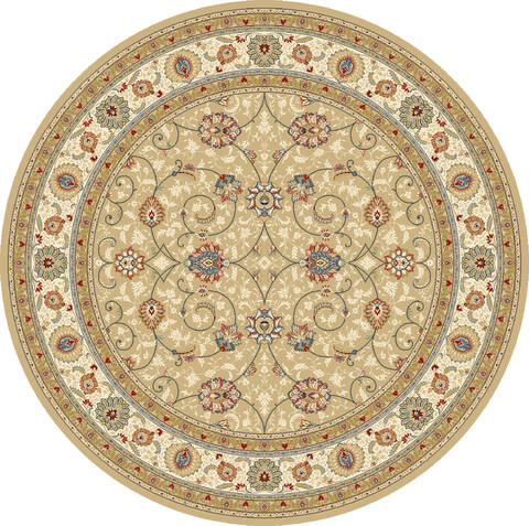 Dynamic ANCIENT GARDEN Yellow Round 710 X 710 Area Rug ANR8571202464 801-69191 Image 0