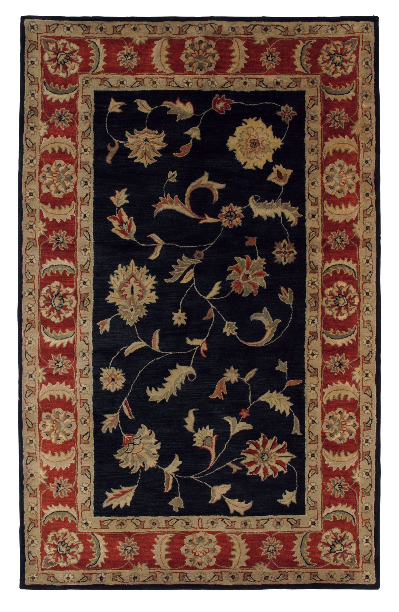 Dynamic Charisma Black Rectangle 5x8 Ft Wool Carpet 69492 Sku 69492