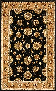 Dynamic JEWEL Black Rectangle 5x8 ft Wool Carpet 70352