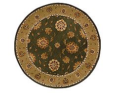 Dynamic JEWEL Green Round 5 to 6 ft Wool Carpet 70403