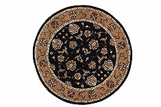 Dynamic JEWEL Black Round 5 to 6 ft Wool Carpet 70405