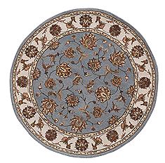 Dynamic JEWEL Blue Round 7 to 8 ft Wool Carpet 70419