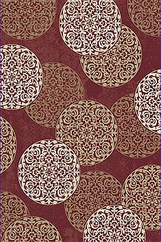 Dynamic MELODY Red Rectangle 5x8 ft polypropylene Carpet 70788