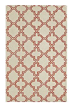 Dynamic Palace White Rectangle 4x6 ft Wool Carpet 71024