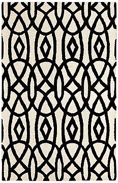 Dynamic Palace White Rectangle 4x6 ft Wool Carpet 71027
