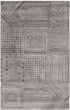 Dynamic POSH Grey Rectangle 4x6 ft Wool Carpet 71460