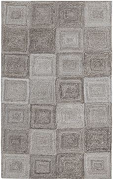 Dynamic POSH Grey Rectangle 4x6 ft Wool Carpet 71461