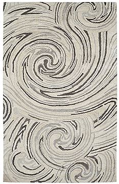 Dynamic POSH Grey Rectangle 4x6 ft Wool Carpet 71467