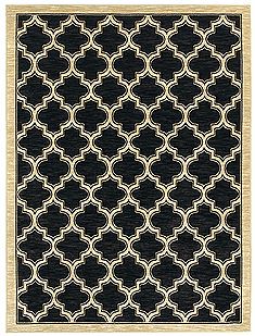 Dynamic YAZD Black Rectangle 3x5 ft  Carpet 72413