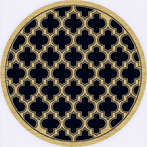 Dynamic YAZD Black Round 53 X 53 Area Rug YAR52816090 801-72444 Image 0