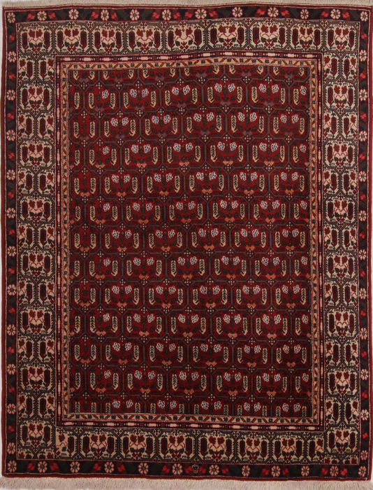 Hossein Abad Red Hand Knotted 54 X 71 Area Rug 254-74308 Image 0