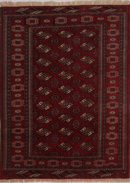 Turkman Red Hand Knotted 47 X 60 Area Rug 254-74313 Image 0