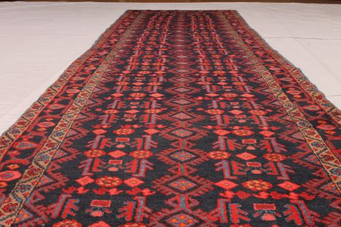 Nahavand Blue Runner Hand Knotted 35 X 133 Area Rug 254-74354 Image 2
