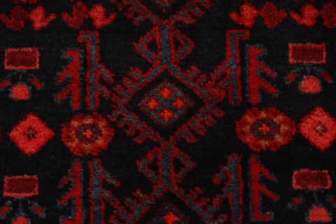 Nahavand Blue Runner Hand Knotted 35 X 133 Area Rug 254-74354 Image 3
