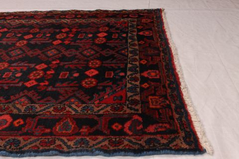 Nahavand Blue Runner Hand Knotted 35 X 133 Area Rug 254-74354 Image 4