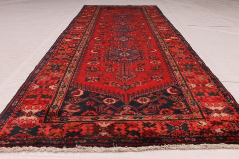 Hamedan Red Runner Hand Knotted 37 X 911 Area Rug 254-74364 Image 1