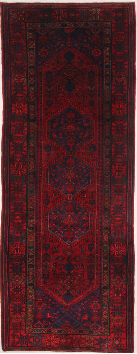 Hamedan Red Runner Hand Knotted 35 X 910 Area Rug 254-74365 Image 0