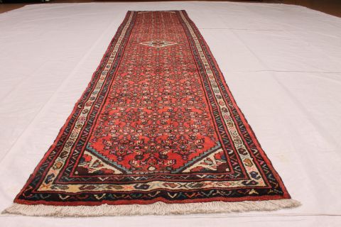 Hossein Abad Red Runner Hand Knotted 29 X 121 Area Rug 254-74392 Image 1