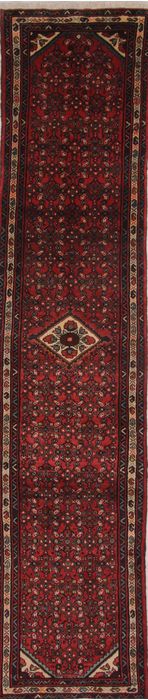 Hossein Abad Red Runner Hand Knotted 29 X 121 Area Rug 254-74392 Image 0