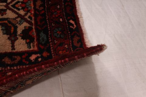Hamedan Red Runner Hand Knotted 39 X 117 Area Rug 254-74406 Image 2